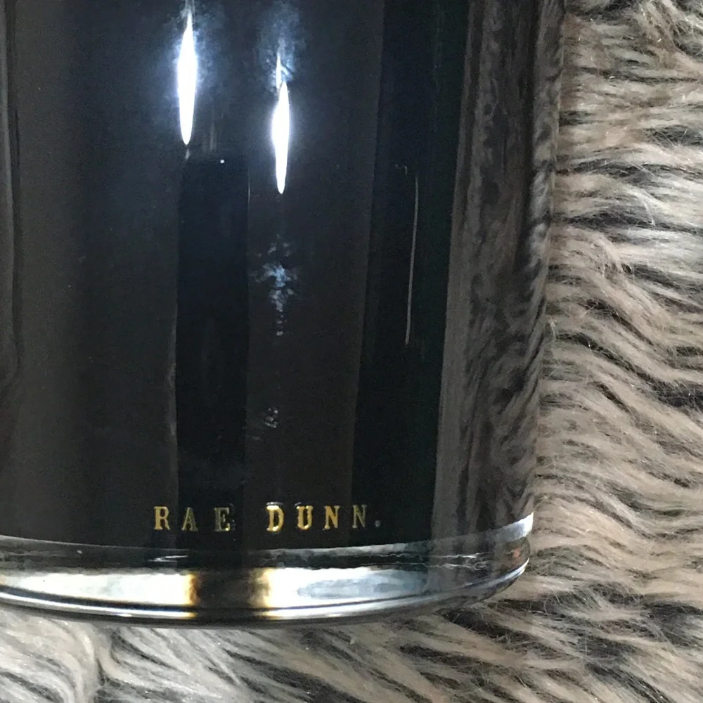 RAE DUNN Glass Makeup Brush Holder - “LIPS” Black / Gold 
NWT - Picture 2 of 3
